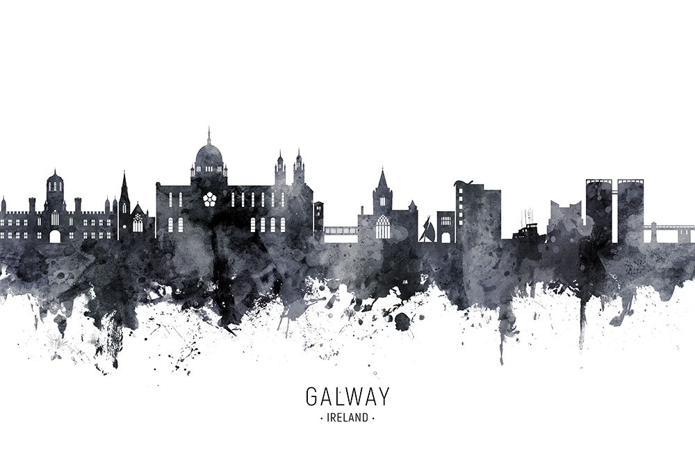 Galway Ireland Skyline art print by Michael Tompsett for $57.95 CAD