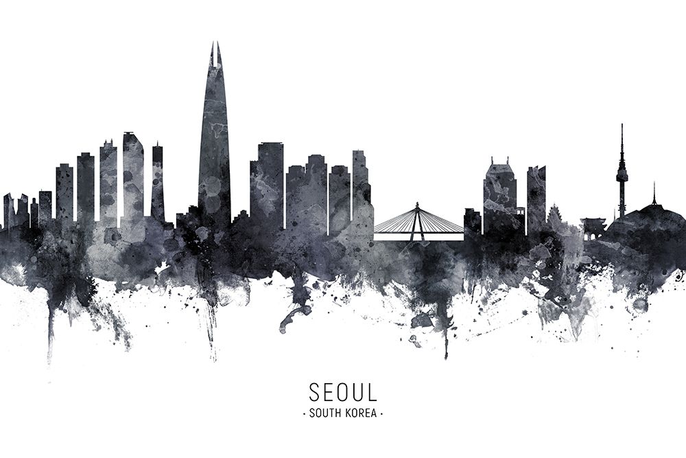 Seoul Skyline South Korea art print by Michael Tompsett for $57.95 CAD