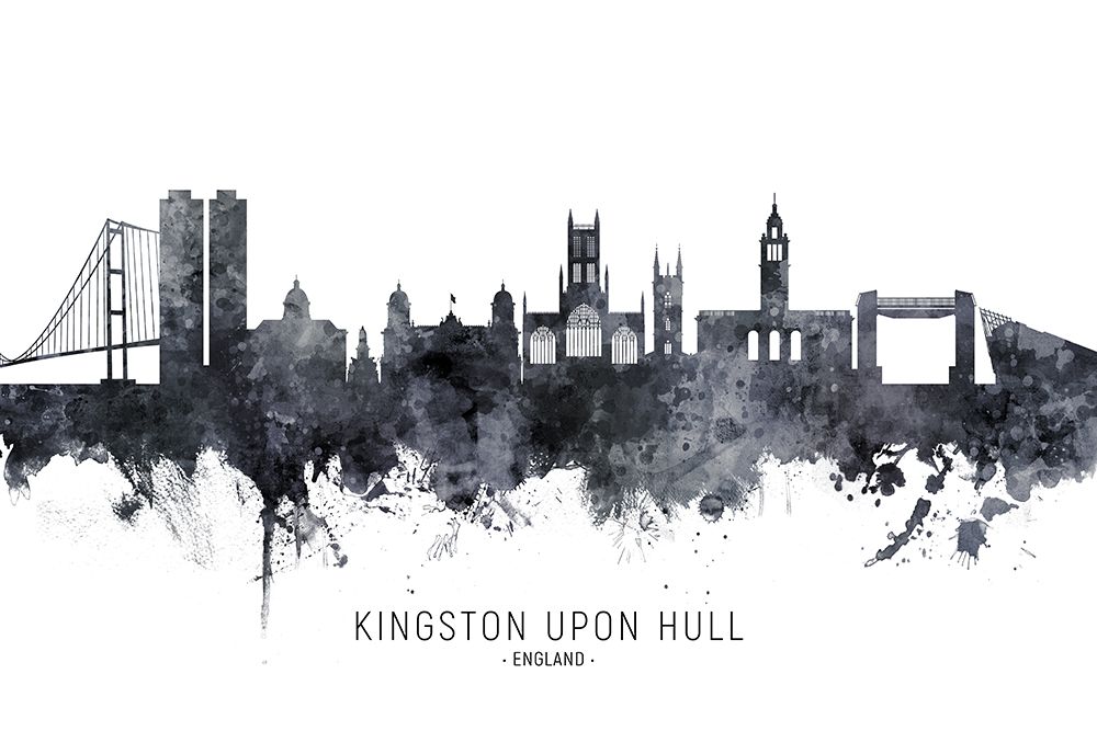 Kingston upon Hull England Skyline art print by Michael Tompsett for $57.95 CAD
