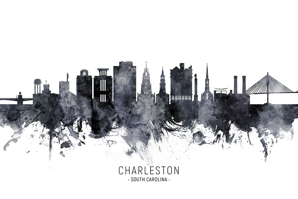 Charleston South Carolina Skyline art print by Michael Tompsett for $57.95 CAD