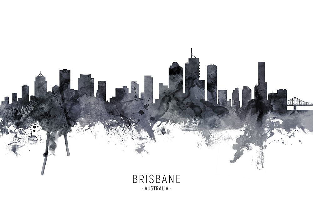 Brisbane Australia Skyline art print by Michael Tompsett for $57.95 CAD
