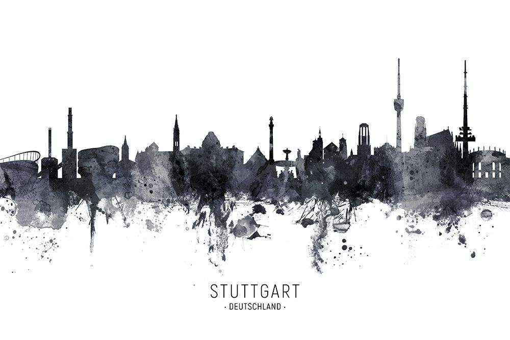 Stuttgart Germany Skyline art print by Michael Tompsett for $57.95 CAD
