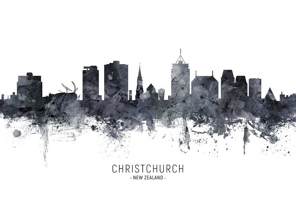 Christchurch New Zealand Skyline art print by Michael Tompsett for $57.95 CAD