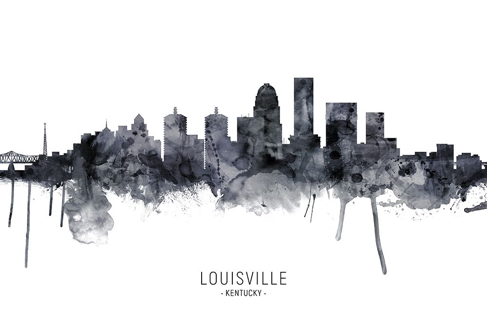 Louisville Kentucky Skyline art print by Michael Tompsett for $57.95 CAD