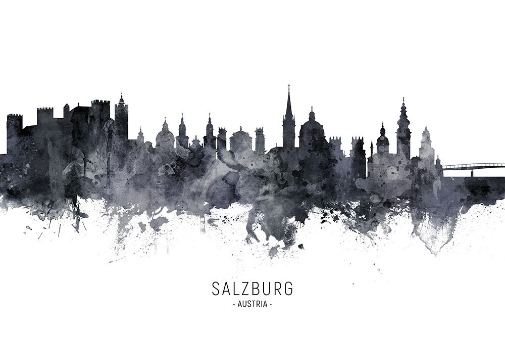 Salzburg Austria Skyline art print by Michael Tompsett for $57.95 CAD