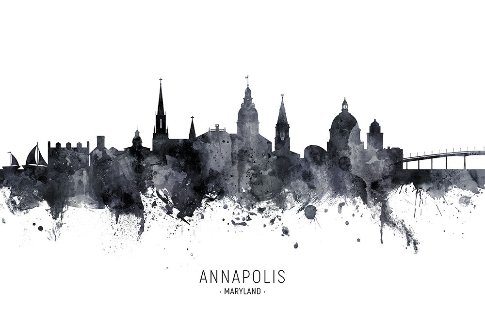 Annapolis Maryland Skyline art print by Michael Tompsett for $57.95 CAD