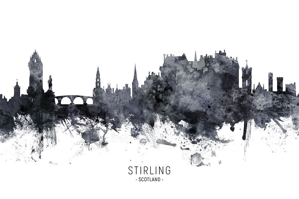 Stirling Scotland Skyline art print by Michael Tompsett for $57.95 CAD
