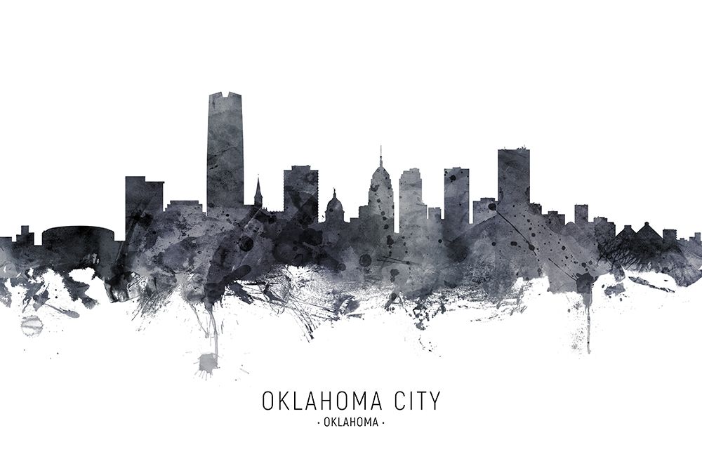 Oklahoma City Skyline art print by Michael Tompsett for $57.95 CAD