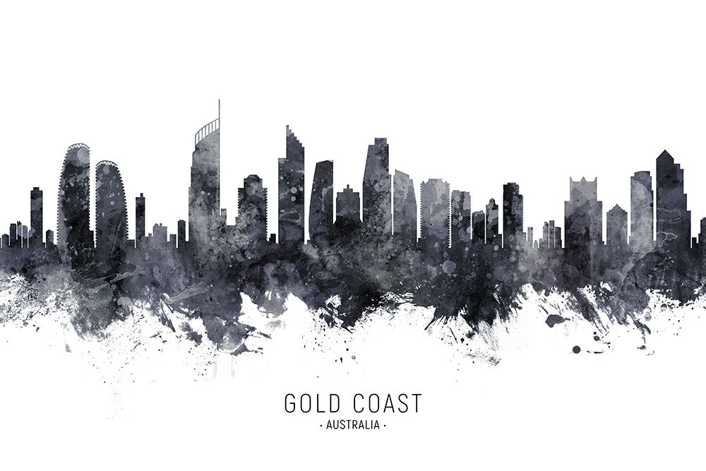 Gold Coast Australia Skyline art print by Michael Tompsett for $57.95 CAD