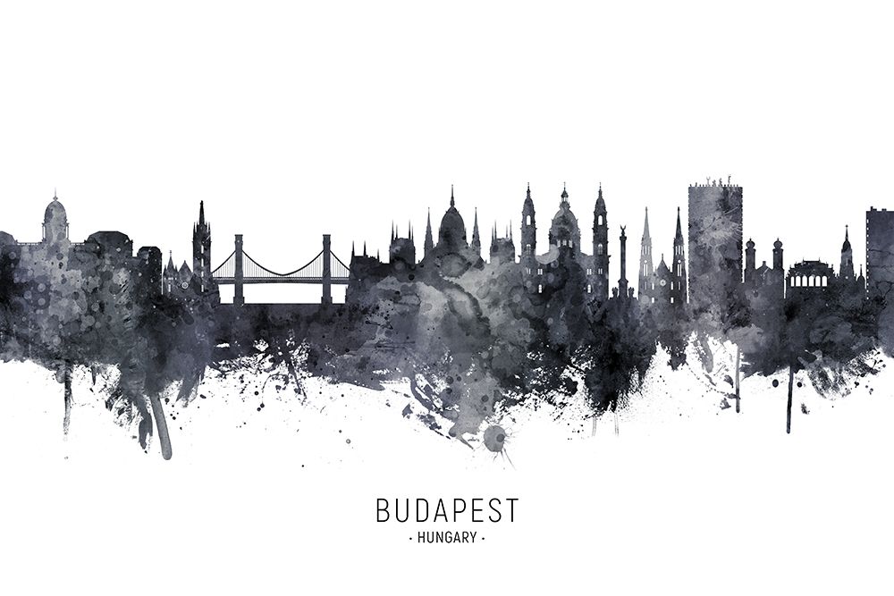 Budapest Hungary Skyline art print by Michael Tompsett for $57.95 CAD