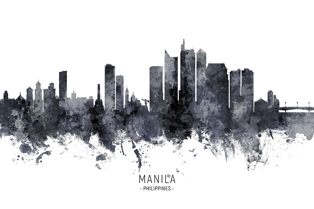 Manila Philippines Skyline art print by Michael Tompsett for $57.95 CAD