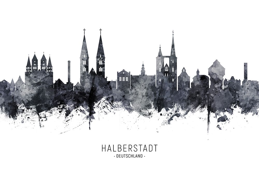 Halberstadt Germany Skyline art print by Michael Tompsett for $57.95 CAD