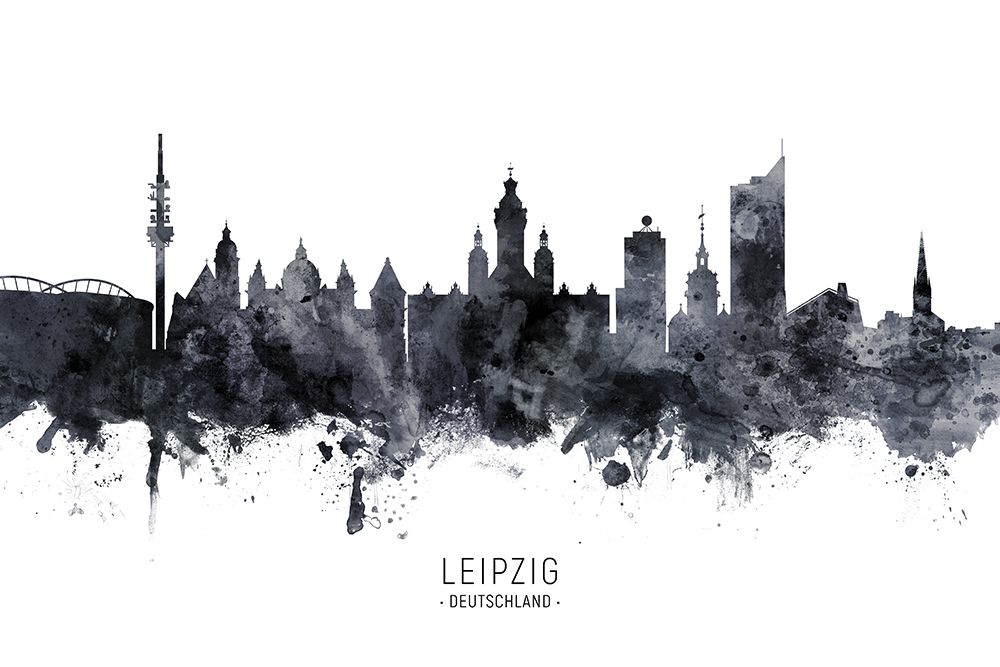 Leipzig Germany Skyline art print by Michael Tompsett for $57.95 CAD