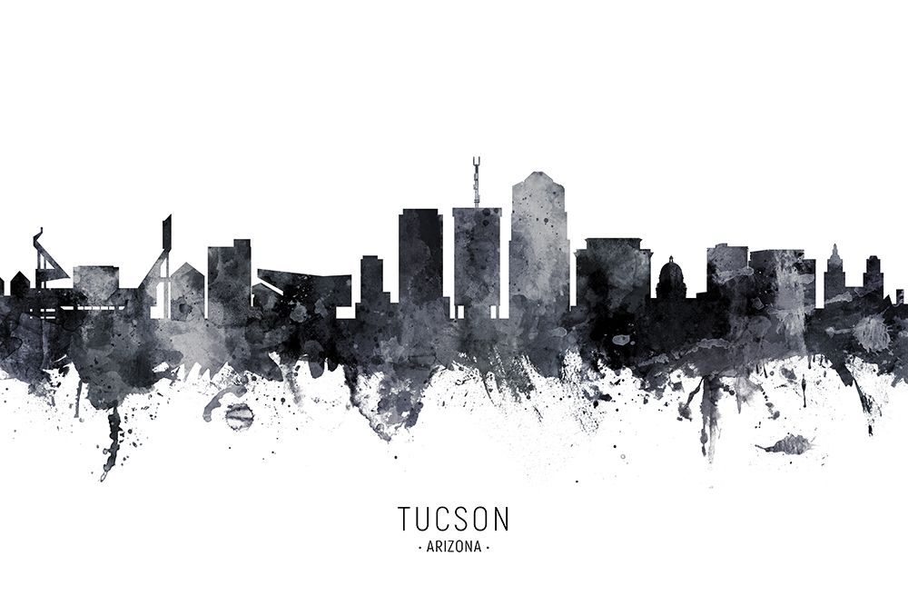 Tucson Arizona Skyline art print by Michael Tompsett for $57.95 CAD