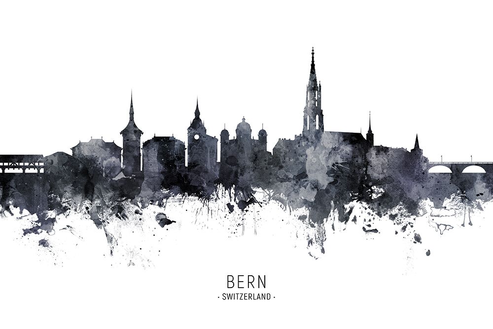 Bern Switzerland Skyline art print by Michael Tompsett for $57.95 CAD