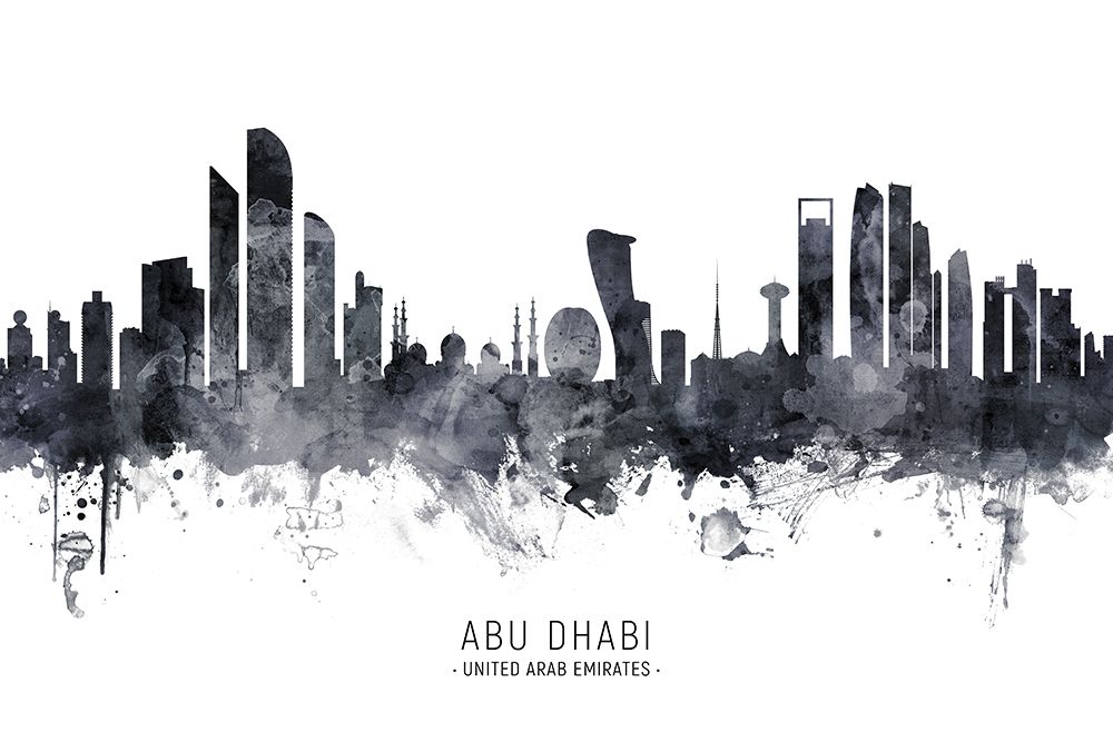 Abu Dhabi Skyline art print by Michael Tompsett for $57.95 CAD