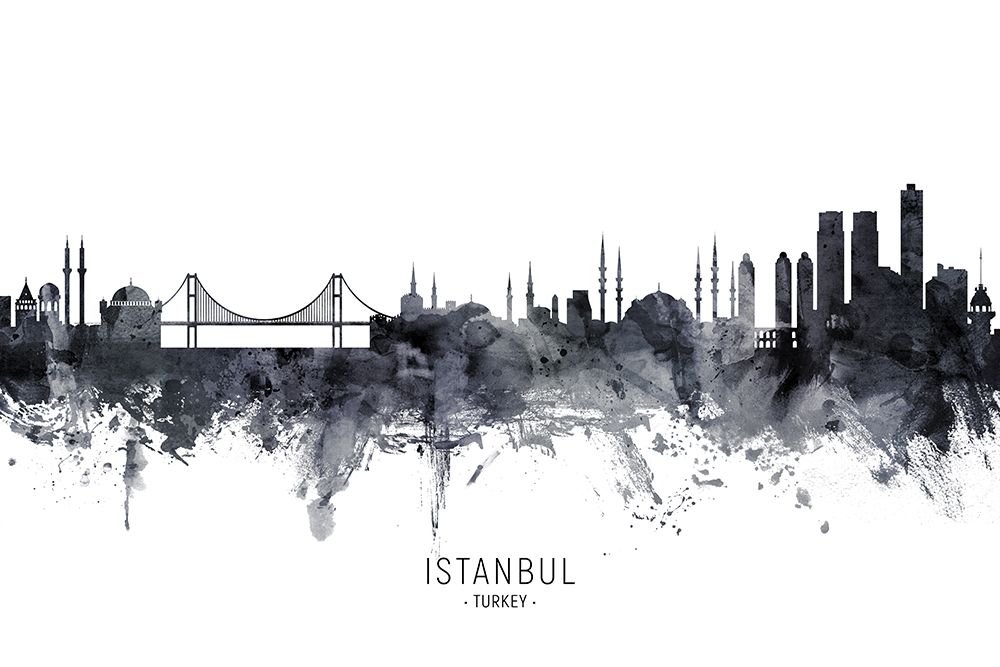 Istanbul Turkey Skyline art print by Michael Tompsett for $57.95 CAD