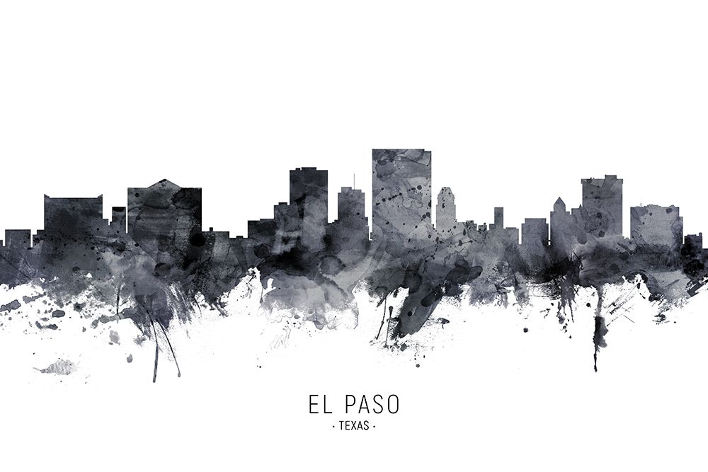 El Paso Texas Skyline art print by Michael Tompsett for $57.95 CAD