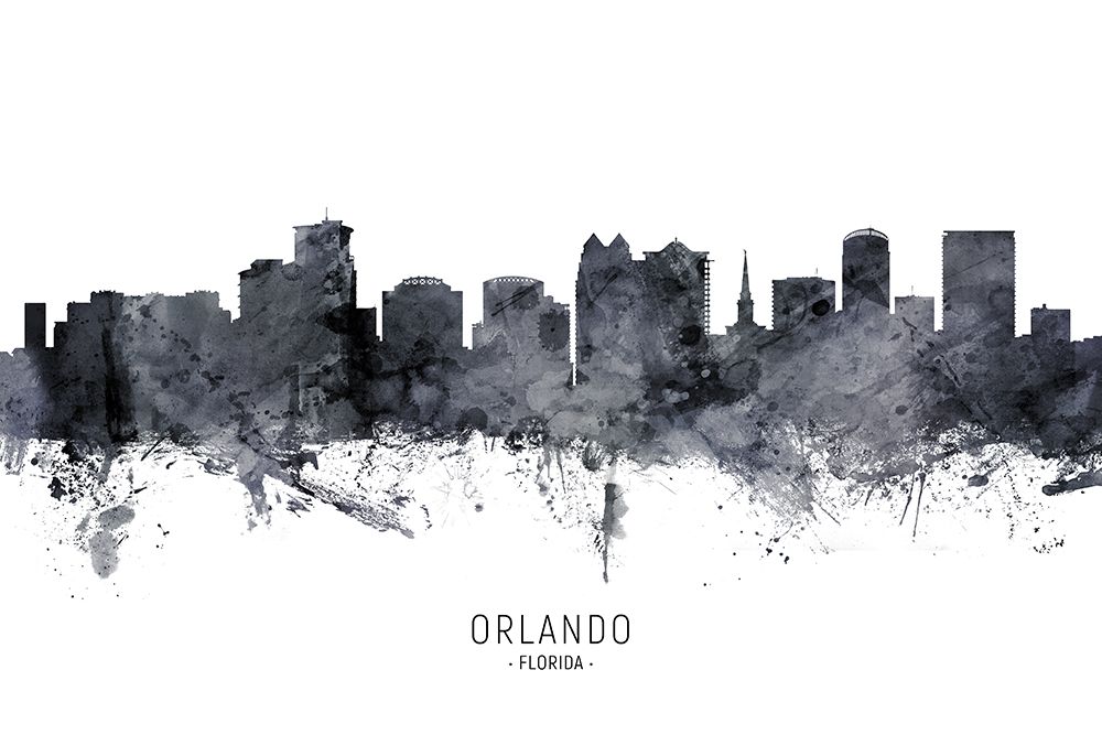 Orlando Florida Skyline art print by Michael Tompsett for $57.95 CAD
