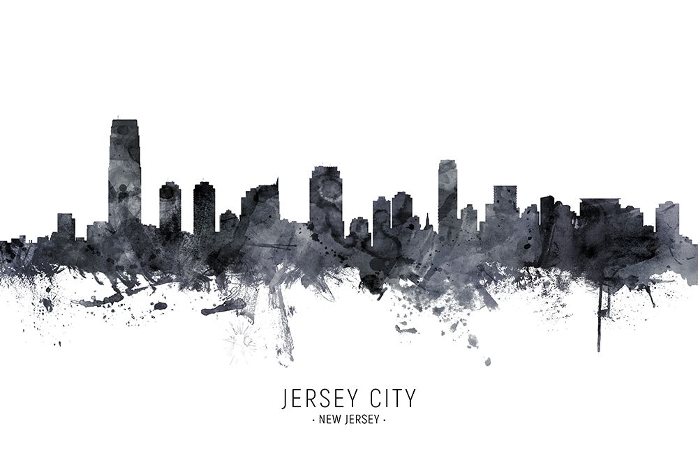 Jersey City New Jersey Skyline art print by Michael Tompsett for $57.95 CAD