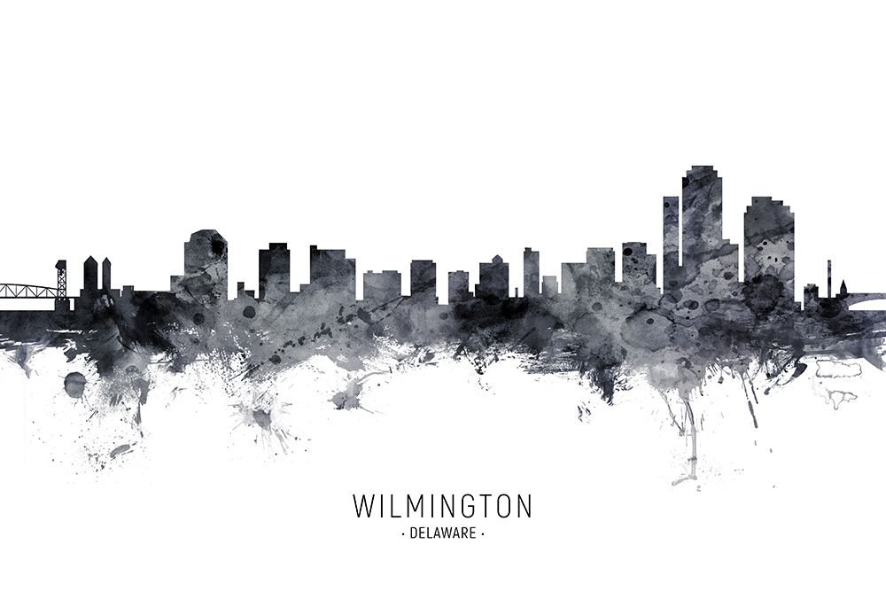 Wilmington Delaware Skyline art print by Michael Tompsett for $57.95 CAD