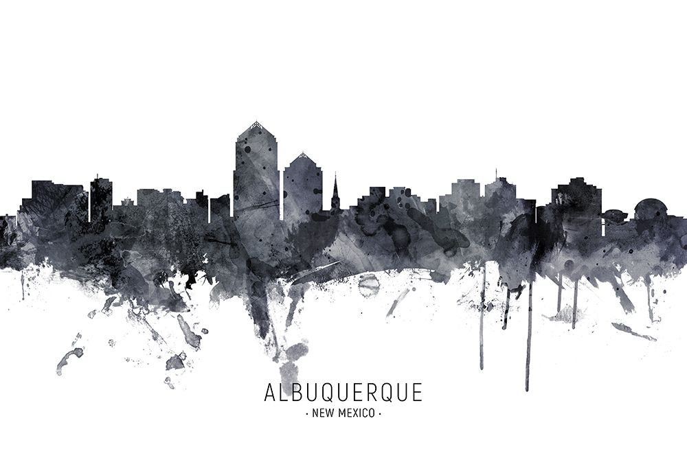 Albuquerque New Mexico Skyline art print by Michael Tompsett for $57.95 CAD