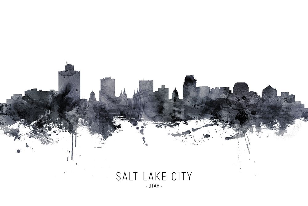 Salt Lake City Utah Skyline art print by Michael Tompsett for $57.95 CAD