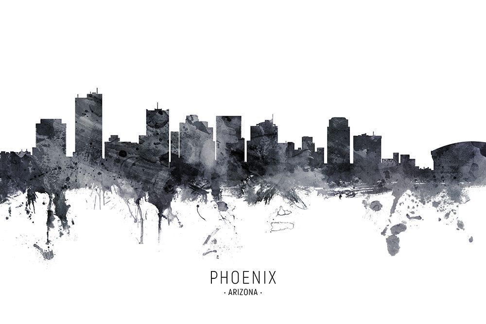 Phoenix Arizona Skyline art print by Michael Tompsett for $57.95 CAD