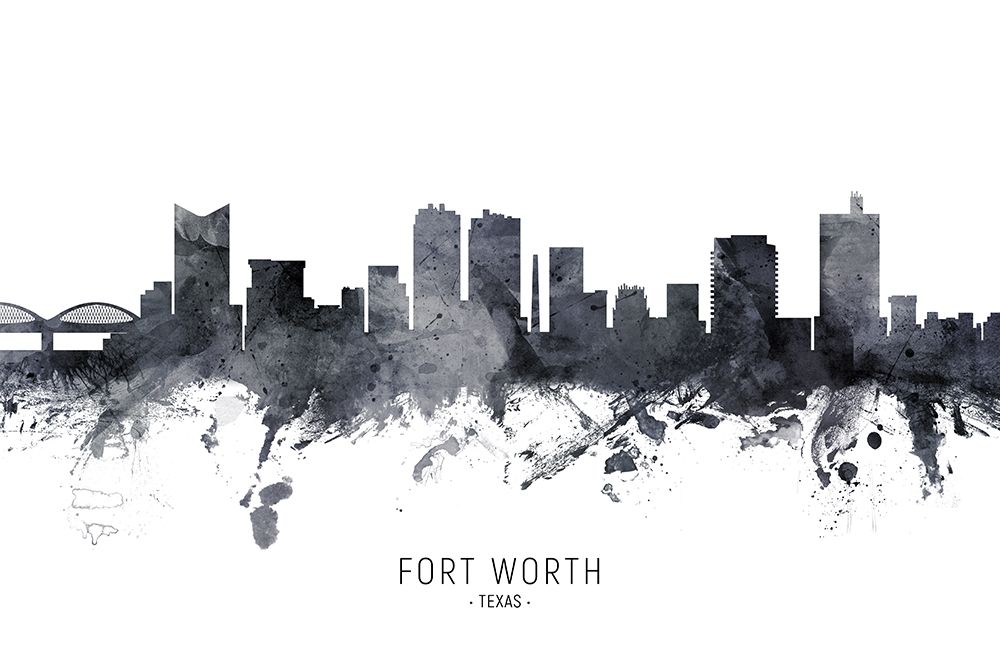 Fort Worth Texas Skyline art print by Michael Tompsett for $57.95 CAD