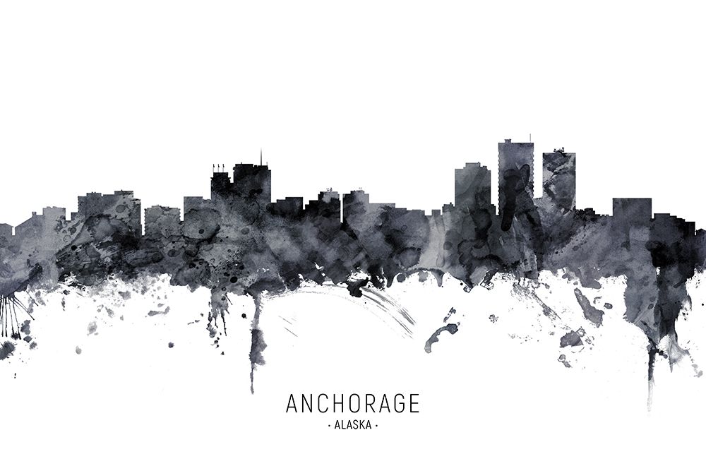 Anchorage Alaska Skyline art print by Michael Tompsett for $57.95 CAD