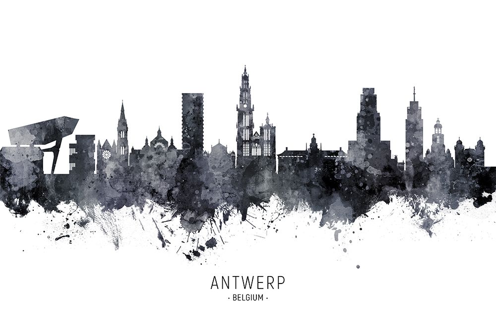 Antwerp Belgium Skyline art print by Michael Tompsett for $57.95 CAD