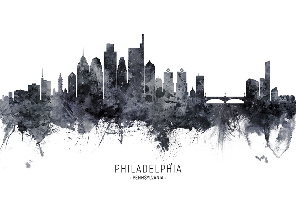 Philadelphia Pennsylvania Skyline art print by Michael Tompsett for $57.95 CAD