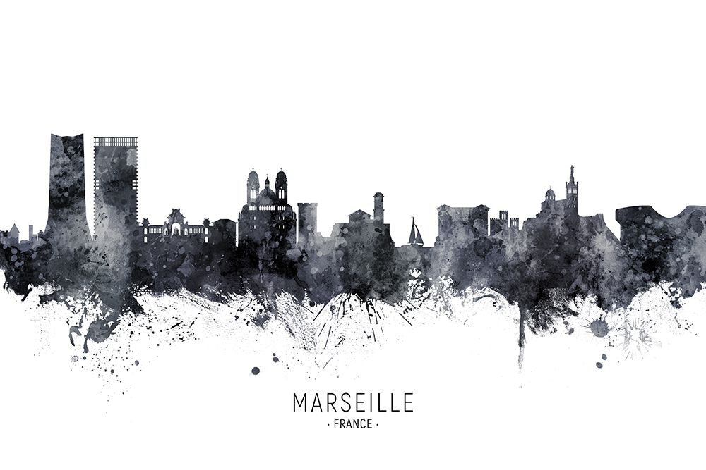 Marseille France Skyline art print by Michael Tompsett for $57.95 CAD