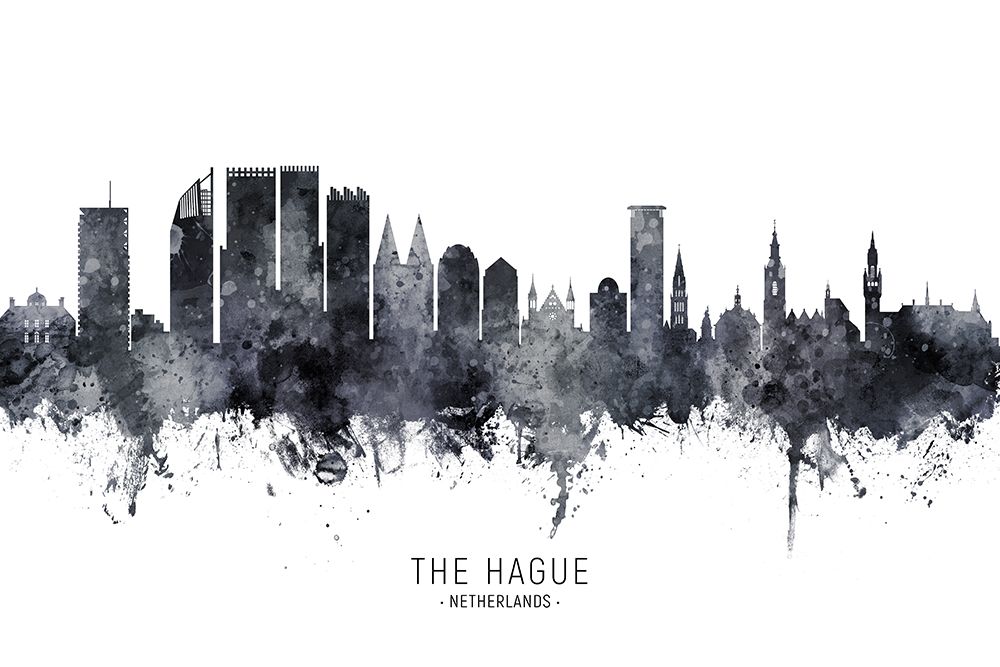The Hague Netherlands Skyline art print by Michael Tompsett for $57.95 CAD