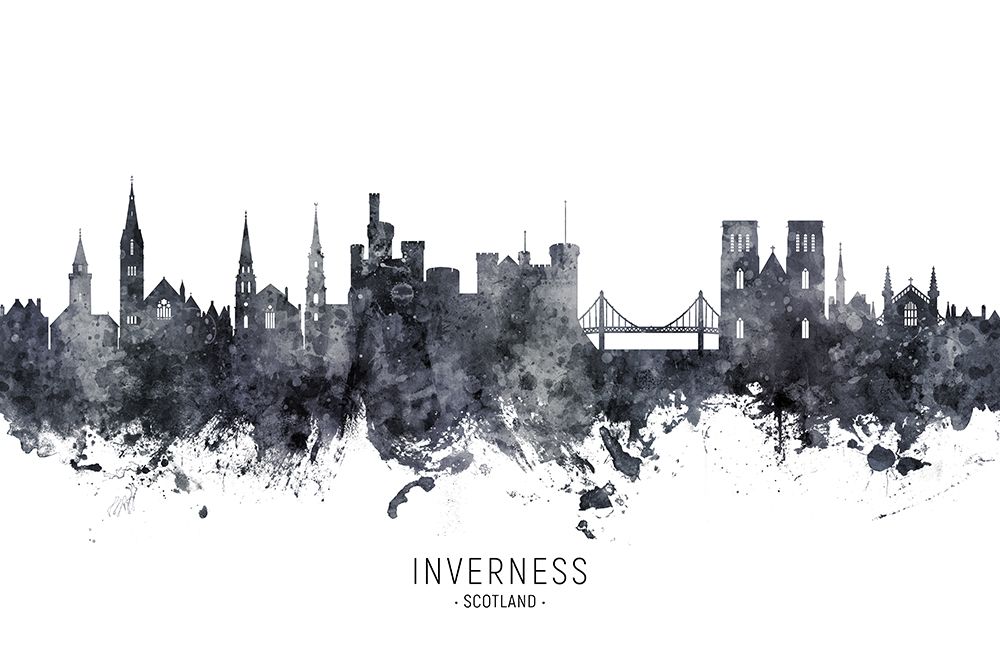 Inverness Scotland Skyline art print by Michael Tompsett for $57.95 CAD