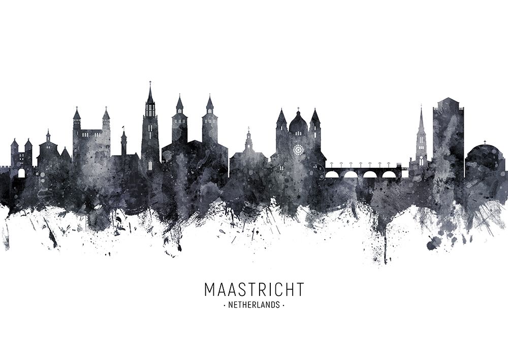 Maastricht The Netherlands Skyline art print by Michael Tompsett for $57.95 CAD