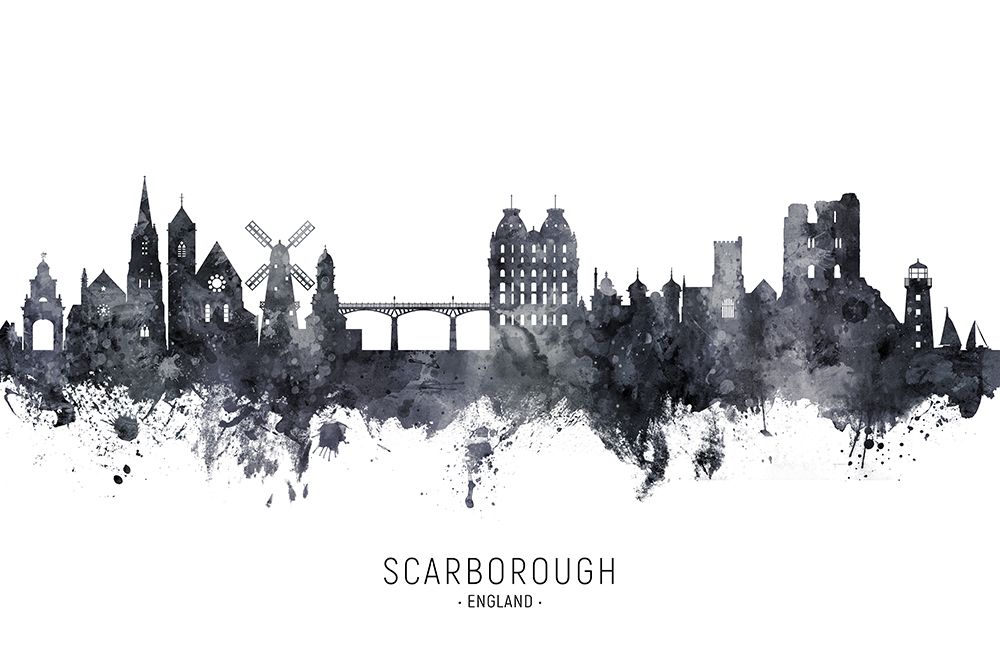 Scarborough England Skyline art print by Michael Tompsett for $57.95 CAD