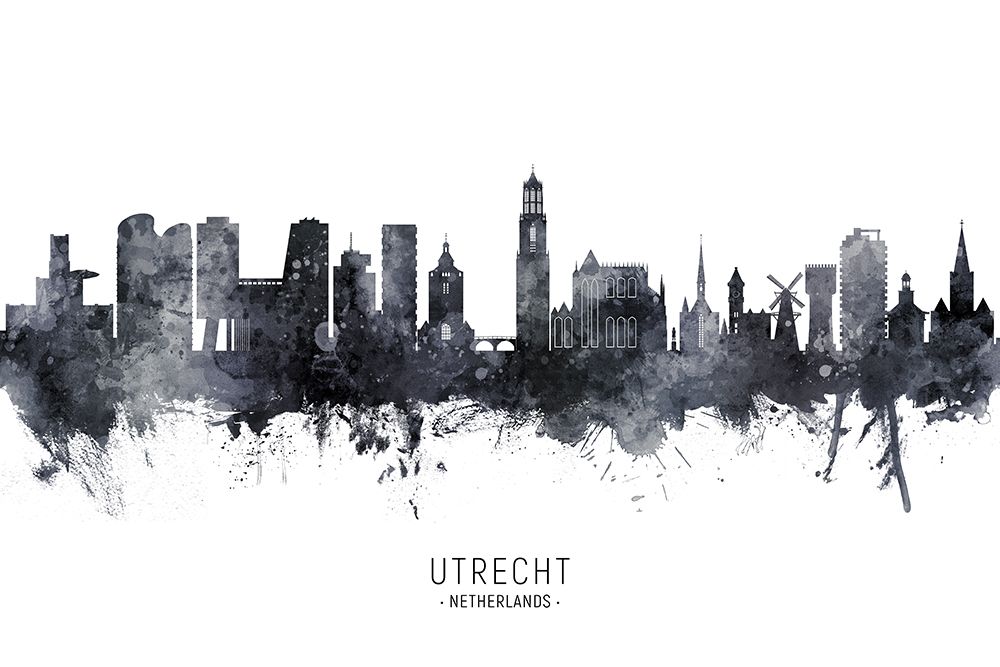 Utrecht The Netherlands Skyline art print by Michael Tompsett for $57.95 CAD