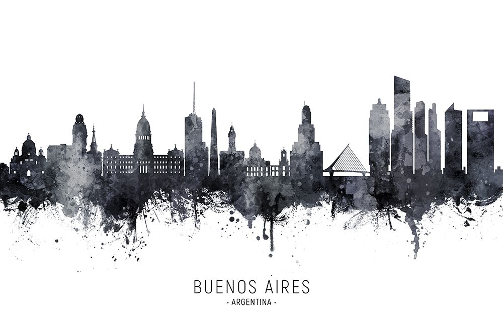 Buenos Aires Argentina Skyline art print by Michael Tompsett for $57.95 CAD