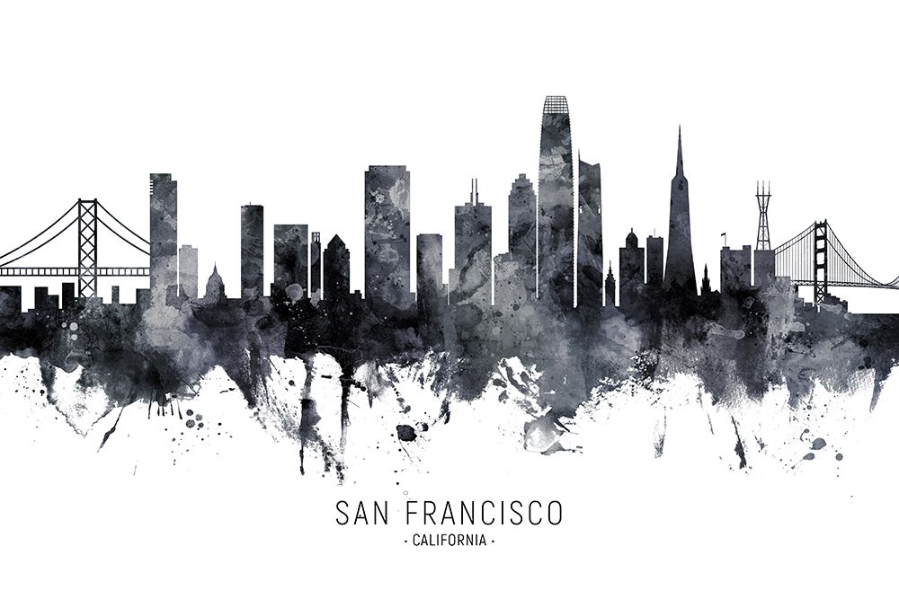 San Francisco California Skyline art print by Michael Tompsett for $57.95 CAD