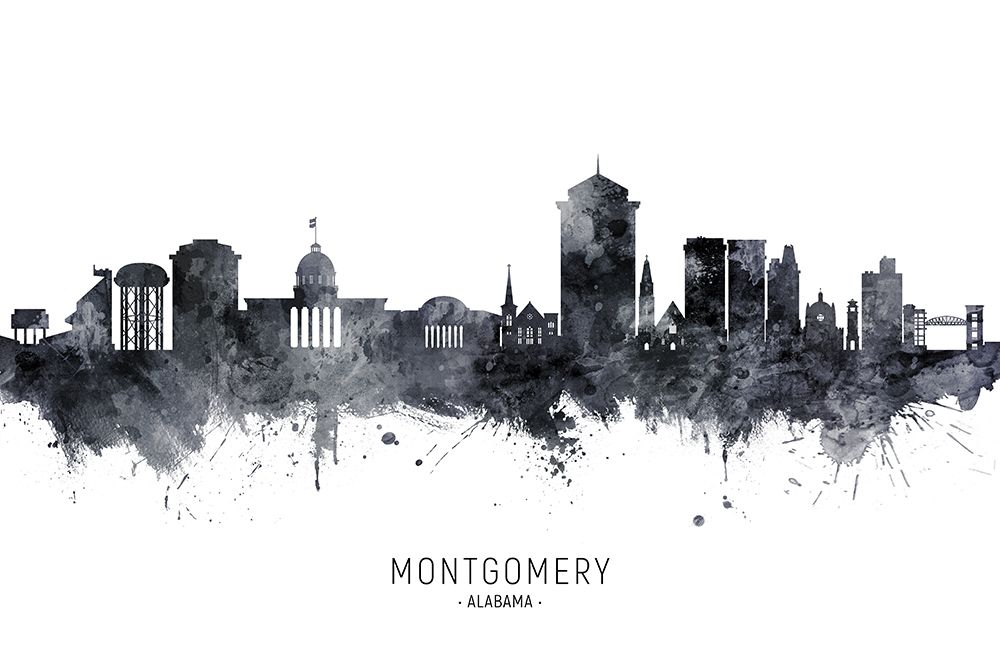 Montgomery Alabama Skyline art print by Michael Tompsett for $57.95 CAD