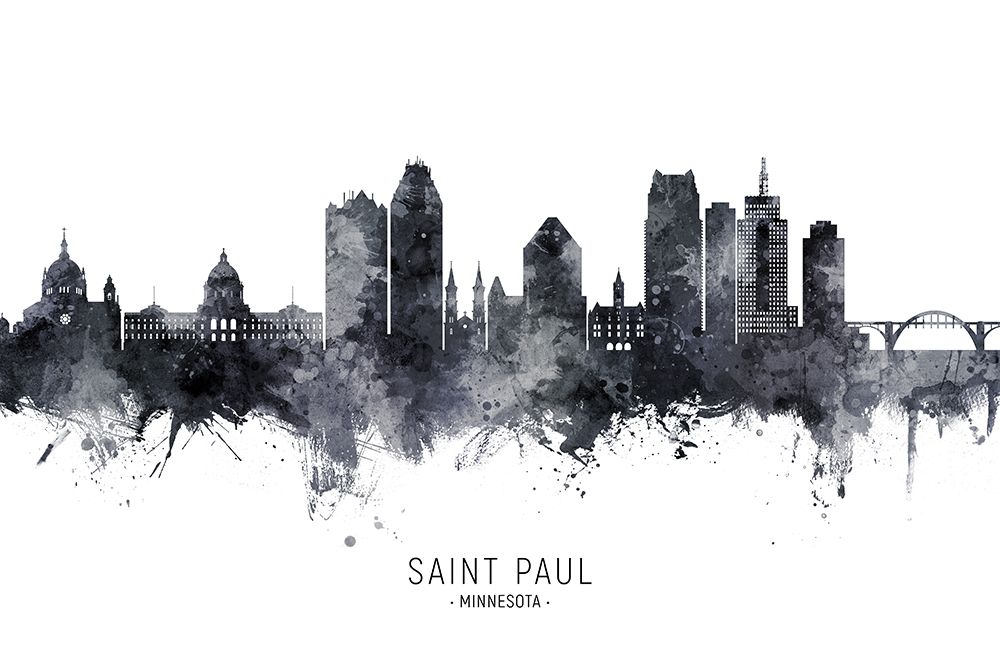 Saint Paul Minnesota Skyline art print by Michael Tompsett for $57.95 CAD