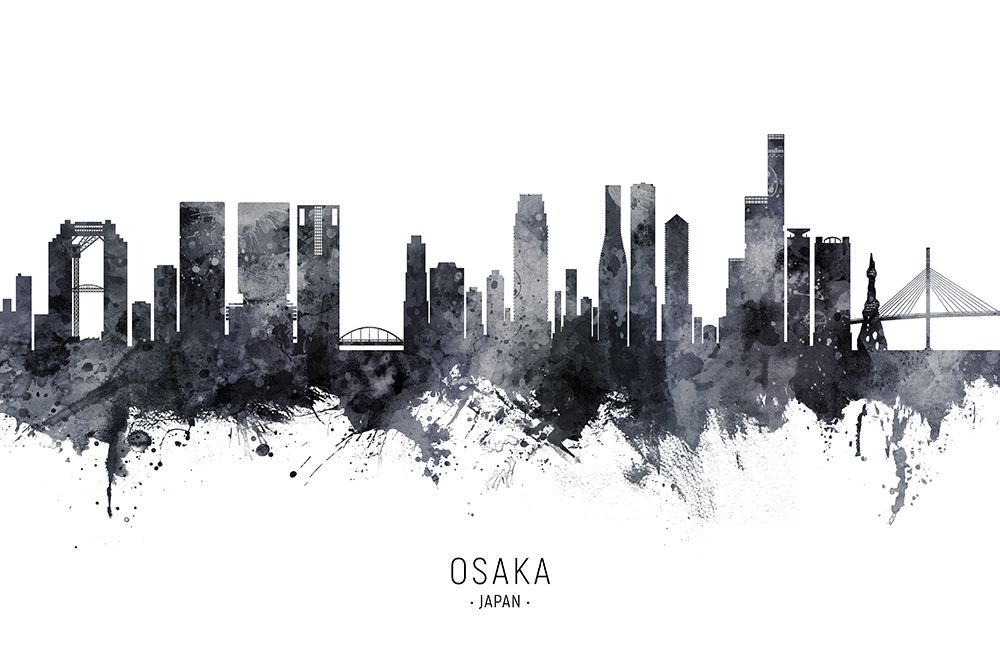 Osaka Japan Skyline art print by Michael Tompsett for $57.95 CAD