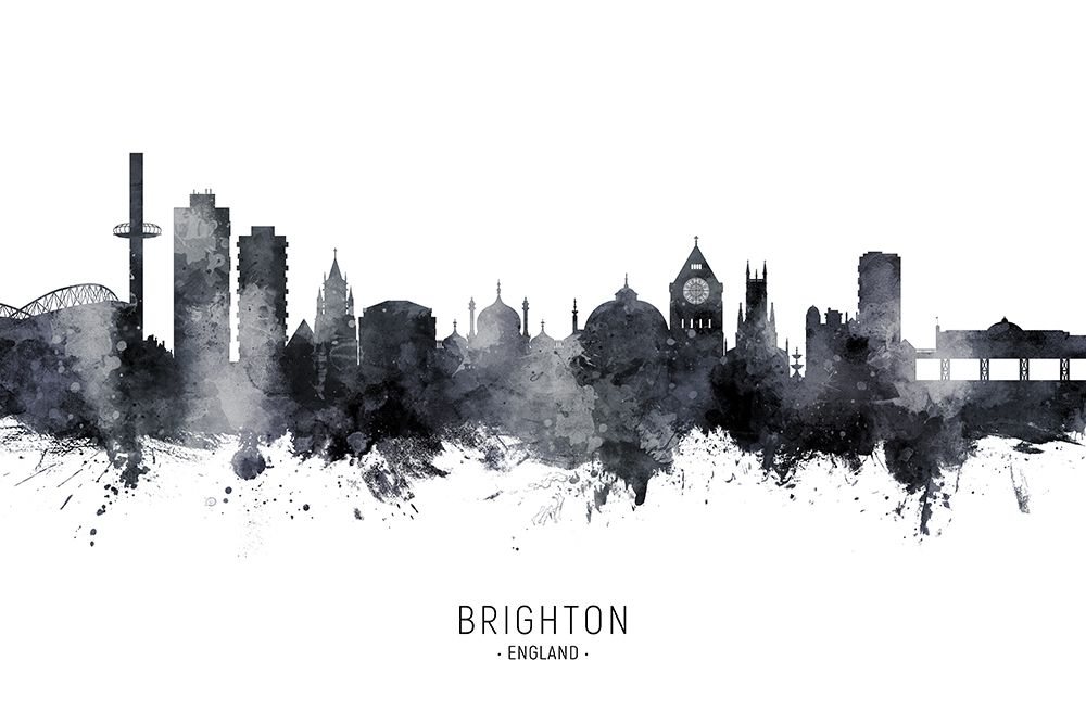 Brighton England Skyline art print by Michael Tompsett for $57.95 CAD