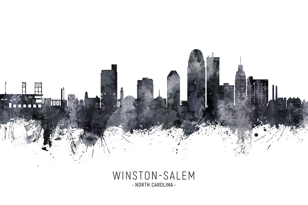 Winston-Salem North Carolina Skyline art print by Michael Tompsett for $57.95 CAD