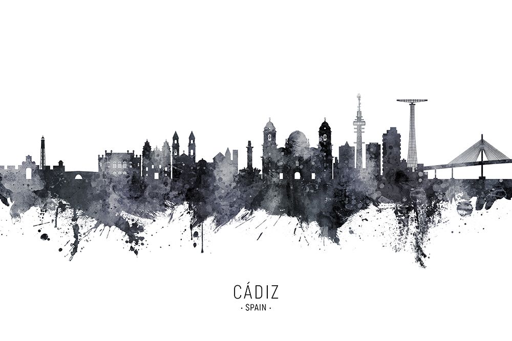 CAidiz Spain Skyline art print by Michael Tompsett for $57.95 CAD