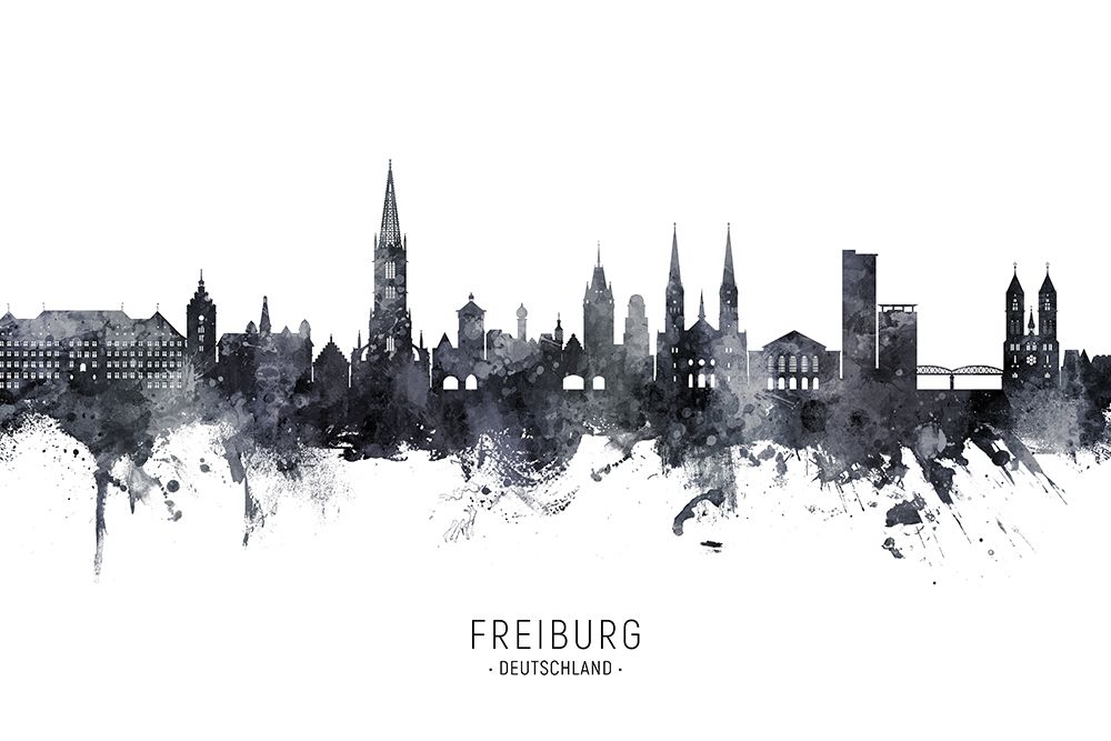 Freiburg Germany Skyline art print by Michael Tompsett for $57.95 CAD