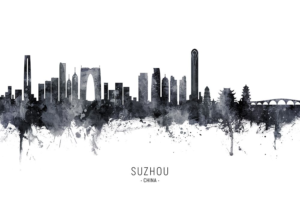 Suzhou China Skyline art print by Michael Tompsett for $57.95 CAD