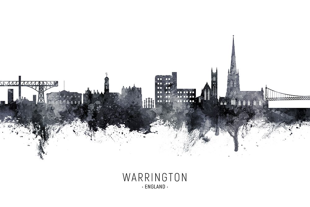 Warrington England Skyline art print by Michael Tompsett for $57.95 CAD