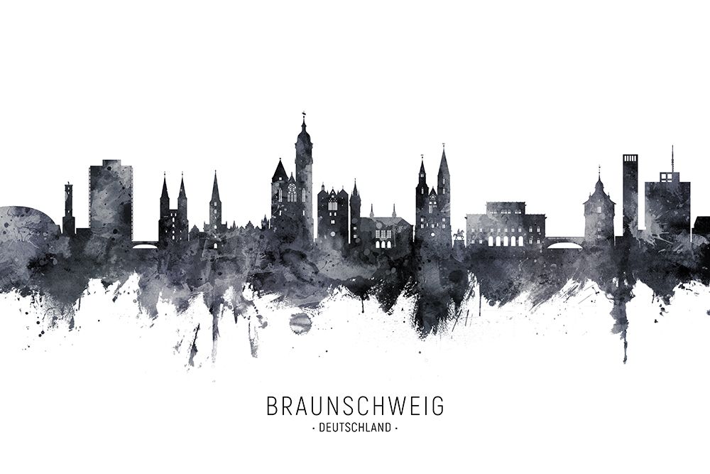Braunschweig Germany Skyline art print by Michael Tompsett for $57.95 CAD